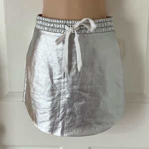 NWT Forever 21 Metallic Silver Faux Leather Mini Skirt Small